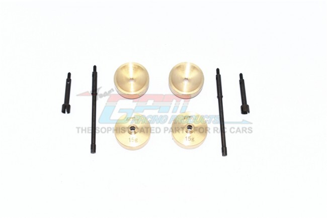 GPM FRONT CVD JOINT REAR SHAFT W/ BRASS WHEEL KNUCKLE AXIAL 1/24 4WD SCX24 TRUCK