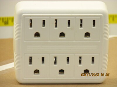 The listing is for:(1)Prime Elec.6-Outlet Wall Tap-White,Model# 001011(YLCT-7)-H