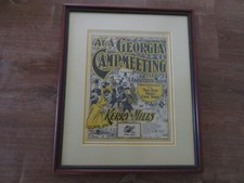 At a Georgia Camp meeting Framed Vintage Sheet Music black memorabilia