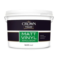 Crown Trade Matt Vinyl White Paint 7.5L