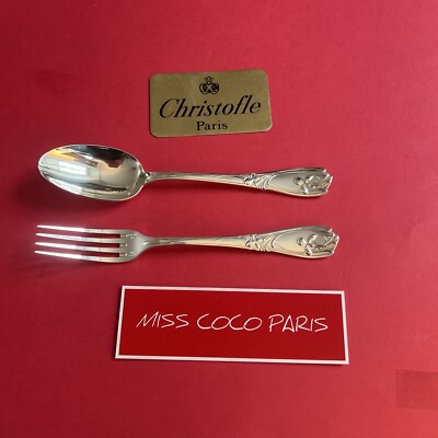 Besteck Set Christofle France Iris 21,5 Cm Metall Versilbert Sehr Guter Zustand