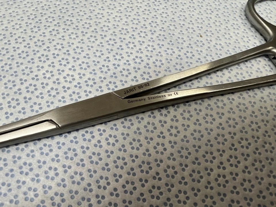 Juego de 4 pinzas de sujeción de esponja Jarit 116-112 Foerster mandíbulas dentadas curvas de 7" Foto 2 de 4