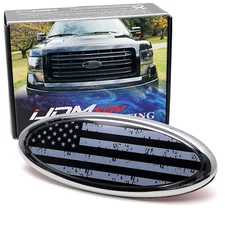 9" Distressed US Flag Grille Emblem Badge For Ford F150 F250 Edge Explorer, etc