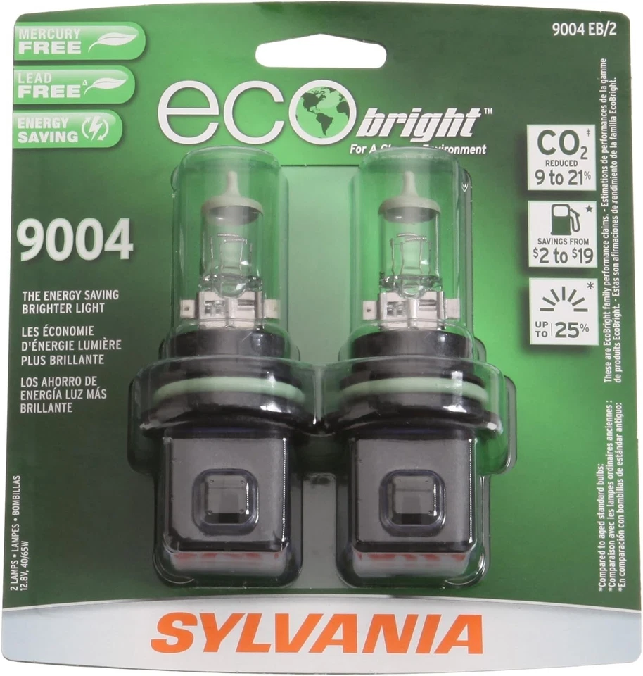 Sylvania EcoBright 9004 HB1 65/45W Two Bulbs Head Light Replacement Stock Lamp - Изображение 2 из 4