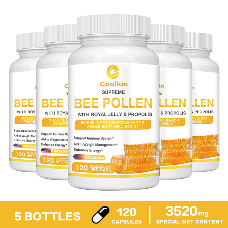 120 un. Polen de abeja-Jalea real, propóleo - Orgánico, aumento de energía, antioxidante