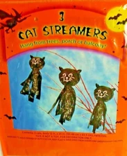 Black Cats  Streamers Halloween Decoration  New  3 in package 