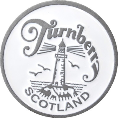 TURNBERRY (Scotland) - DUEL IN THE SUN - (WHITE) Logo FLAT Golf BALL MARKER