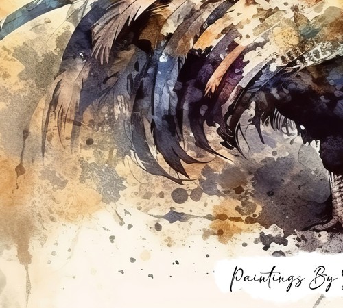 Vibrant Rooster Portrait, Watercolor Painting Print 5"x7" on Matte Paper - Picture 6 of 6