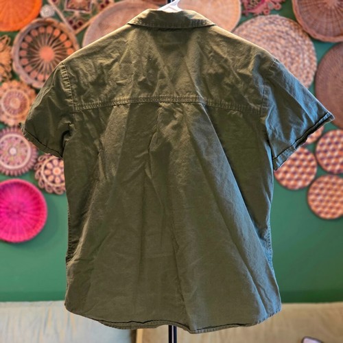 AriZona Short Sleeve Button-Down Shirt, Casual, Olive Green, Women's, Size L - Picture 4 of 4