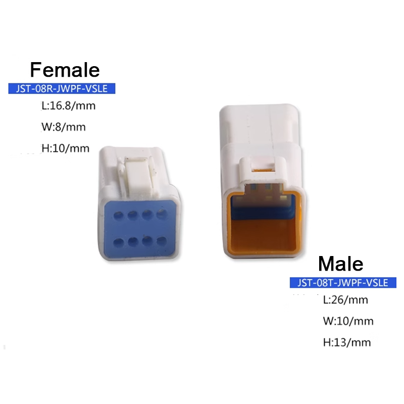 JST03R-JWPF-VSLE-S 2-8 Pin Male&Female JST Waterproof Connector Plugs ...