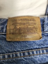 Vintage Levi's 540 Men's 40x32 Relaxed Fit Brown Tab Light Wash Denim Jeans