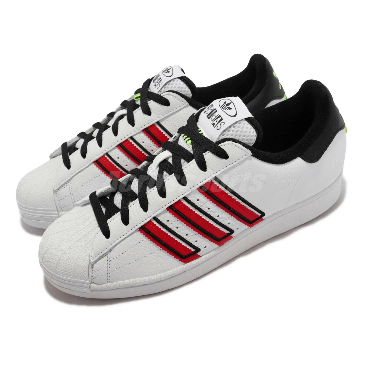 adidas Originals Superstar White Black Red Men Casual Lifestyle Shoes GX6026