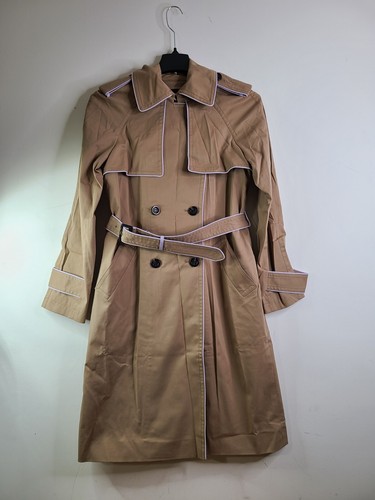 Ann Taylor Tipped Cotton Twill Trenchcoat in Spiced Taupe Gr. S Neu mit Etikett