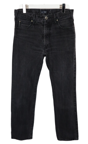 ARMANI JEANS Jeans Men's W33 Regular Fit Pockets Zip Fly Logo Black