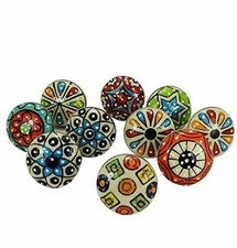 30 PC Ceramic Cabinet Knobs Pull Hand Painted Color knobs Drawer Door Handles