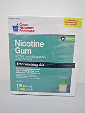 Nicotine Gum 2mg Stop Smoking Aid Mint Flavor 110 Pieces 12/25 Exp