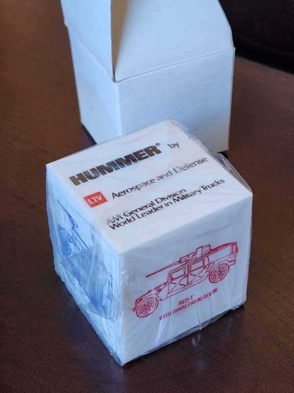 NOS HUMMER LTV Aerospace and Defense AM General Division Cube Paper Weight