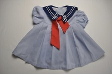 Vintage Girls Dress Sailor Blue No Size or Brand Cute for Spring