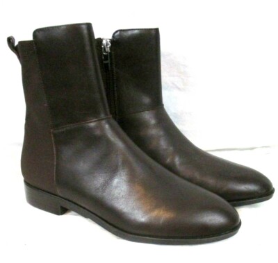 Marc Fisher Oksana Leather Ankle Boots 6M Brown Side Zip Womens BR54