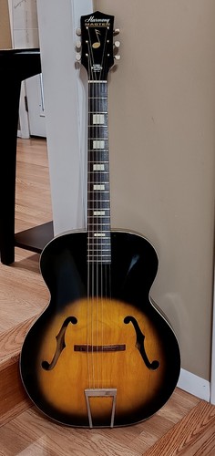 Harmony Master H945 Arch top F Hole Accoustic Guitar Sunburst 1960s Steel Reinfo - Picture 1 of 24