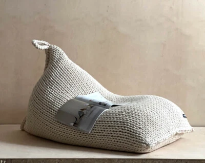 BeanBag Sitzsack XXL Kinderstuhl Handgestrickt Sitzpuff Grobstrick Spielzimmer - Bild 1 von 4