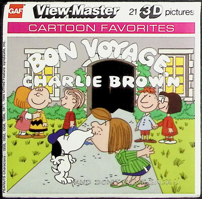 Bon Voyage Charlie Brown 3d View-Master 3 Reel Packet