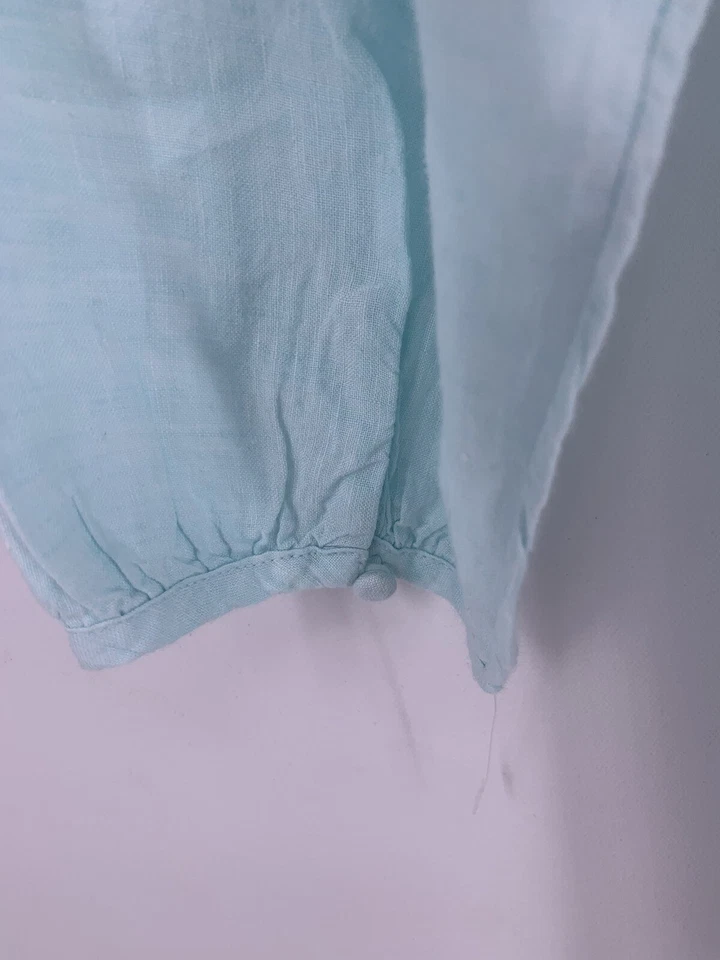 NUEVO CON ETIQUETAS Túnica Vineyard Vines Mujer Grande Azul Lino Botón Cubierta Frontal $148 Foto 4 de 4