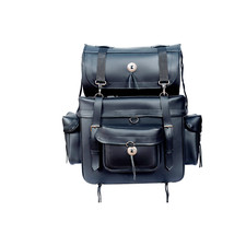 Motorcycle Leather Sissy Bar Touring Luggage 2 Piece Bag