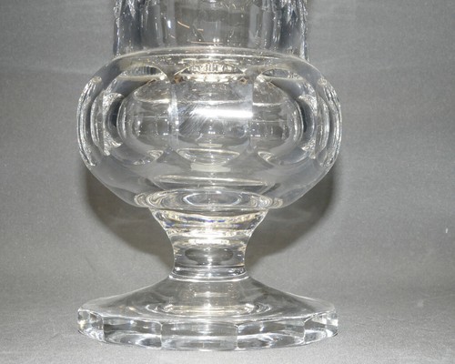 Große Art-Deco Glasvase mundgeblasen Kristallglas Flächenschliff 25,0 cm 2800 g - Picture 3 of 12