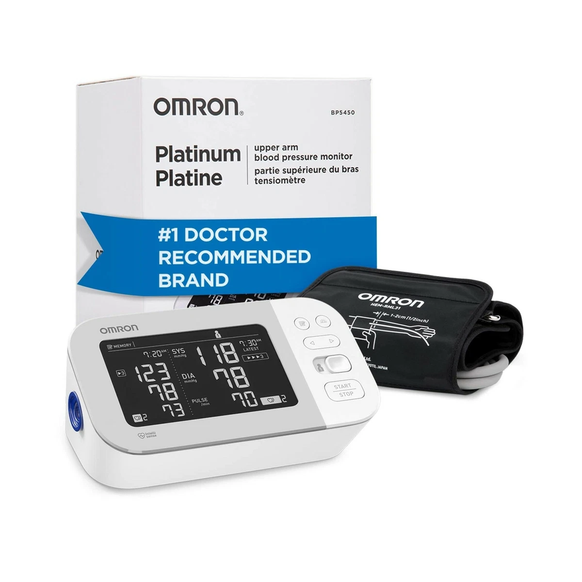 Omron Platinum Blood Pressure Monitor, Premium Upper Arm Cuff, Digital