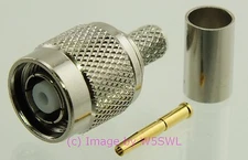 TNC Reverse Polarity Male Coax Connector Crimp RG-8X LMR-240 2-Pk - by W5SWL