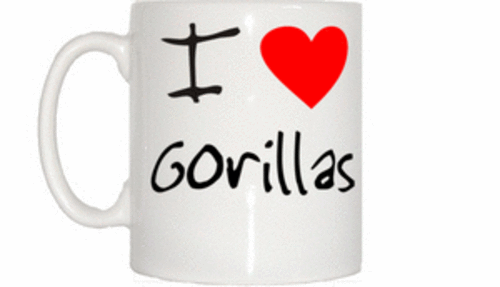 I Love Heart Gorillas Mug - Picture 1 of 1