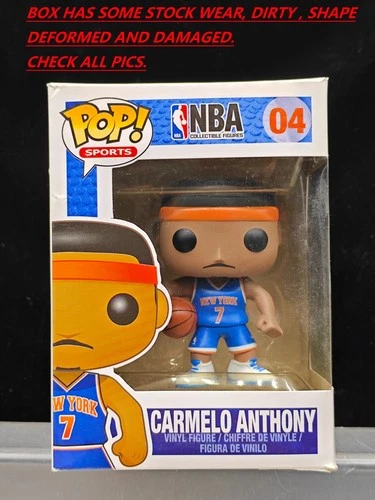 AUTHENTIC BAD CONDITION! FUNKO POP NBA Knicks Carmelo Anthony #04 Vinyl Figure