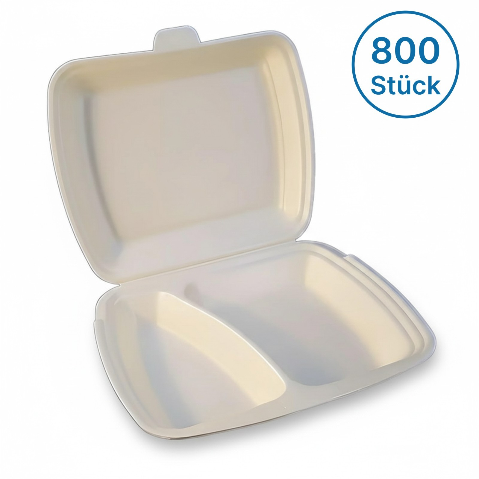 800 Menüschalen 2-geteilt Menüboxen Menüteller Imbiss Menübox Weiss