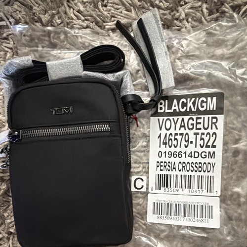 TUMI Voyageur Persia Crossbody Bag, Black, Zip Closure, Solid, Women’s