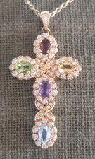 Vintage PAJ BR Cross Topaz, Amethyst, Garnet, Citrine, Peridot Stunning!!!