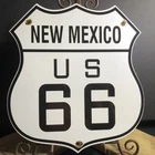 VINTAGE ROUTE NEW MEXICO 66 US PORCELAIN SIGN GASOLINE 13” HIGHWAY ROAD GAS OIL