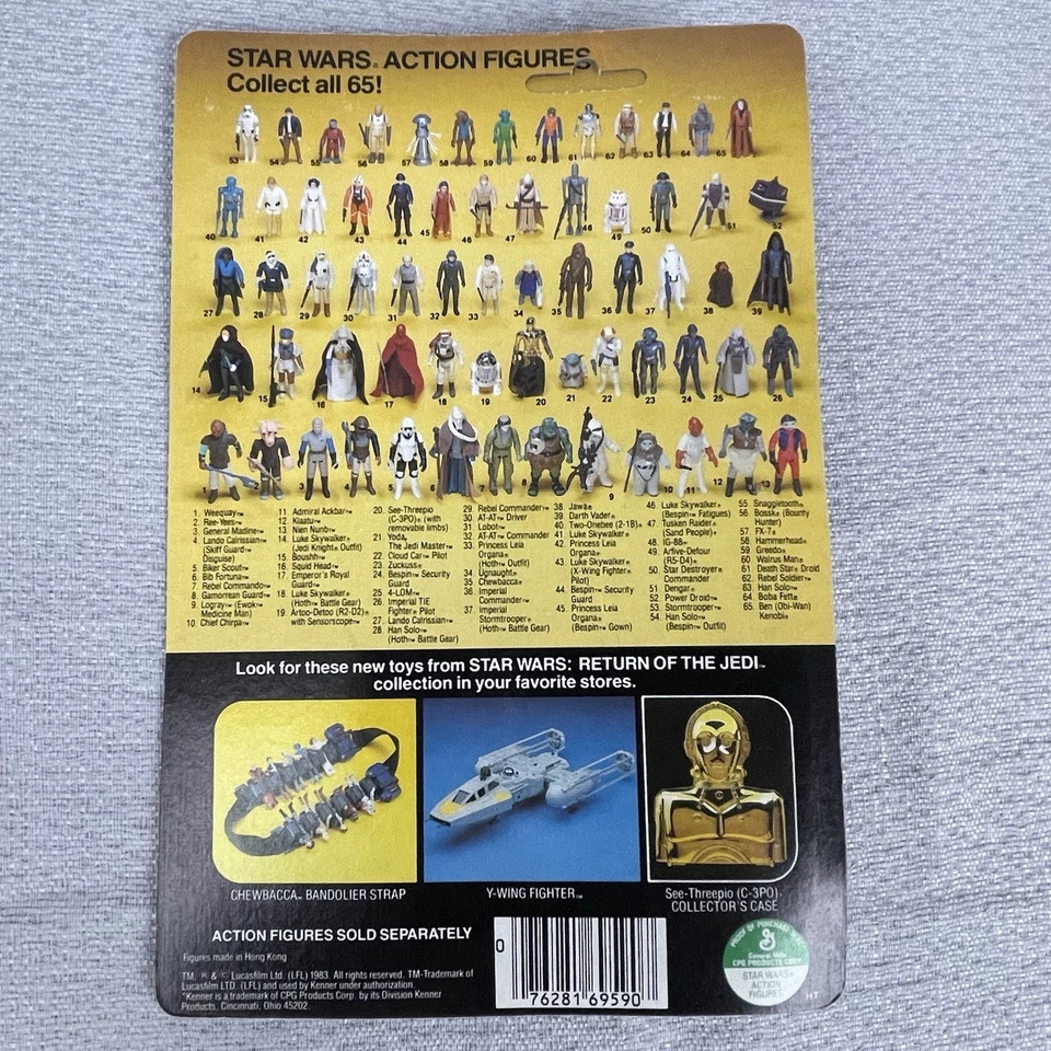 Vtg Star Wars ROTJ Weequay Action Figure 65B Card Back MOC Kenner 1983 Clear - image 3 of 4