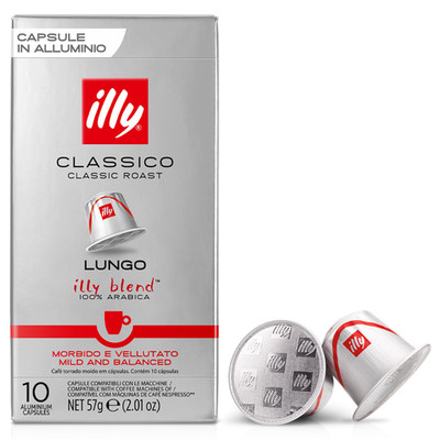 NEU illy Nespresso Lungo Classico Kapseln 10 Stück 100 Prozent Arabica Kaffee