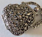 Vintage Signed Arthur Pepper Purse Locket ART Pendant Opens Silver Tone — photo 5