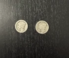 Lot of 2 - 1917 Mercury Dimes - 90% silver coins - free shipping