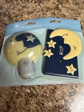 Celestial Moon And Stars Nightlight And Light Switch Cover GE New