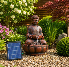 Solar Water Fountain LED Garden Ornament Outdoor Patio Water Feature UK