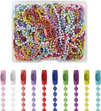 100 Pcs Ball Bead Chain Ball Chain Keychain Dog Tag Necklace Chains Beaded Me...