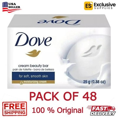 PACK OF 48 - Dove Cream Beauty Bar Travel Size 0.88 oz each, Travel, Hotel.