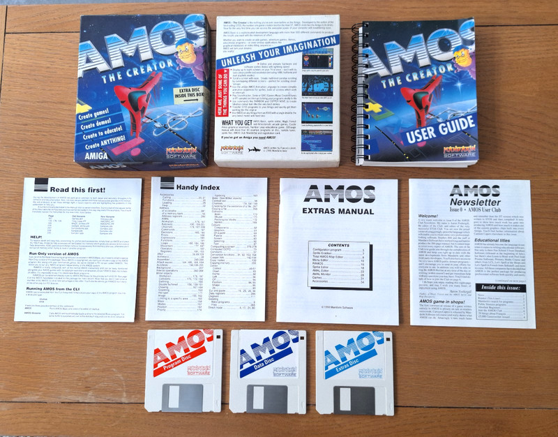 AMOS The Creator V1.1 for Commodore Amiga, boxed with manuals. Tested & working!