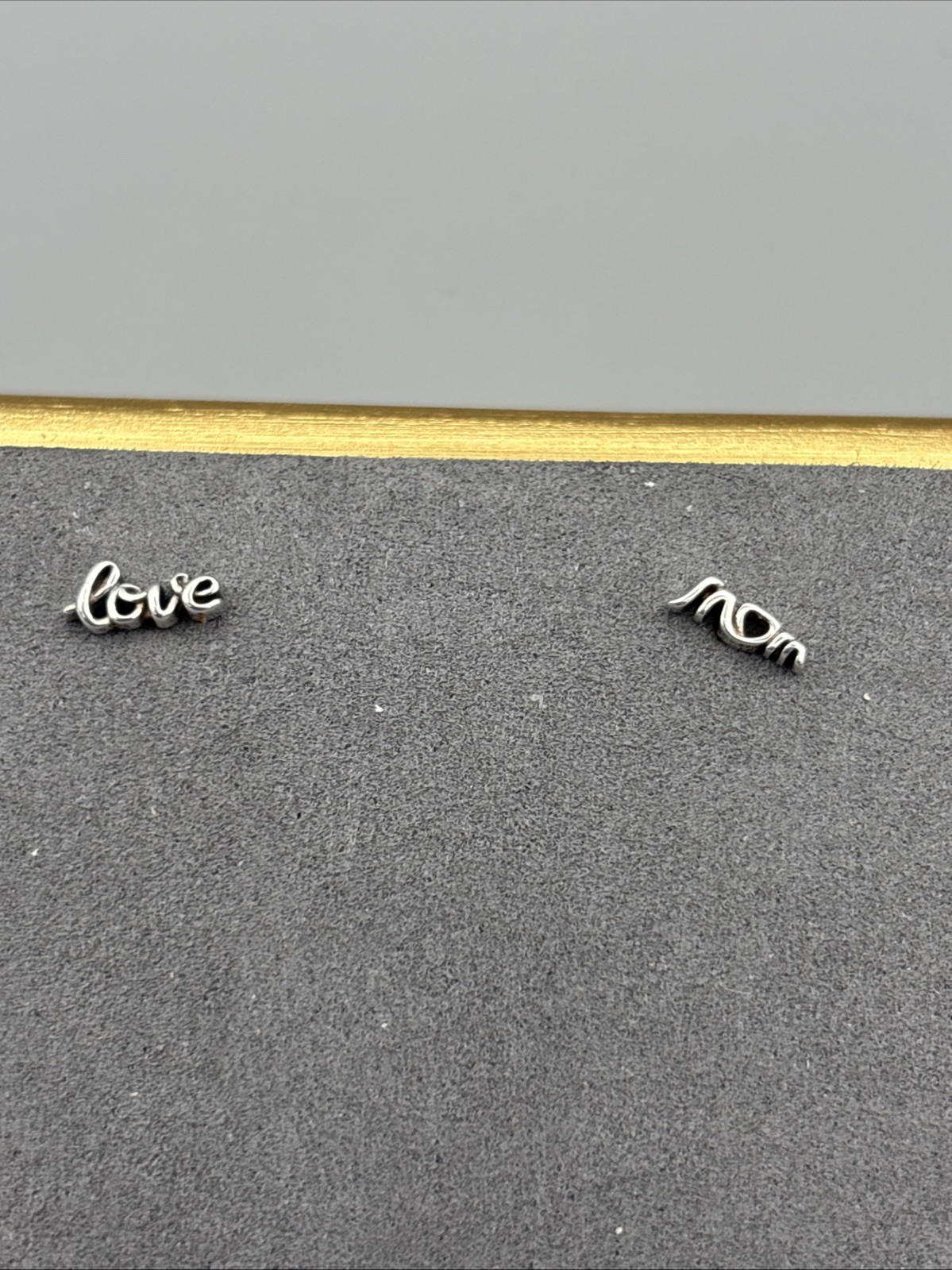 Pandora Sterling Silver Tiny Love Mom Stud Earrings 925