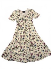 Vintage Jazz Kids Floral Prairie Dress Girls Size 12 Cottagecore Lace Collar