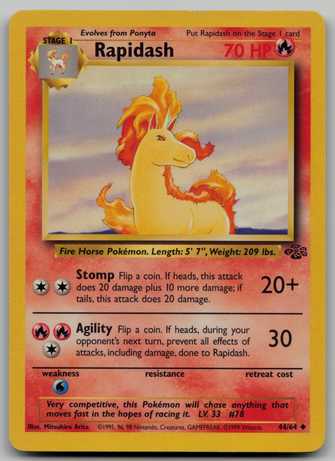 Rapidash Uncommon Jungle 44/64 NM