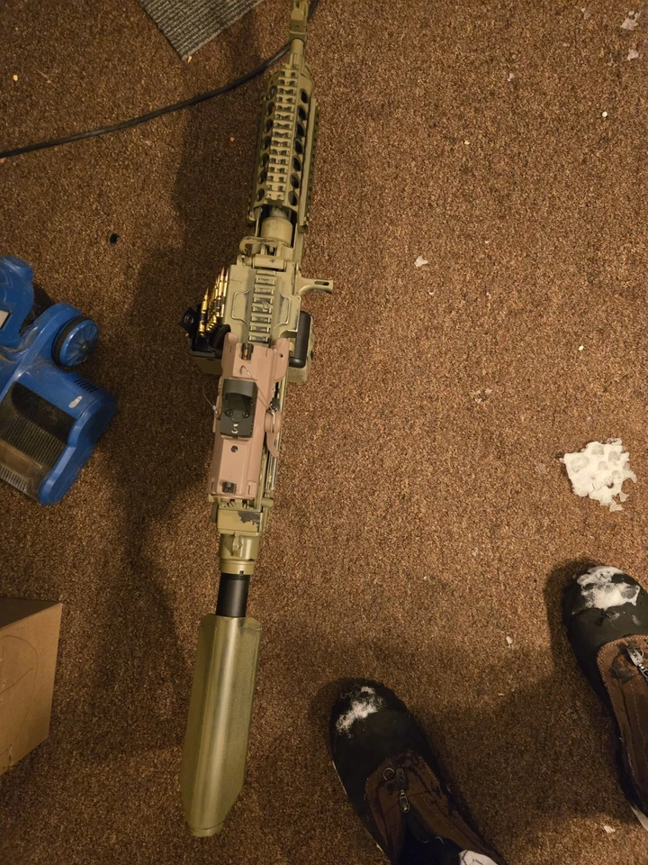 A&k/Sp Systems MOD 0 MK46 Airsoft Gun With NCStar 4x Prism Sight/RDS + PEQ Box - Image 3 of 3